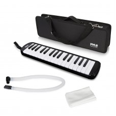 Pyle Black Professional Keyboard Harmonica Instrument - Also Called Mouth Organ, Wind Piano - Tremolo Key Melodica Kit Set Includes Mouthpiece, Tube Accessories - Great for Beginner or Band   567356147